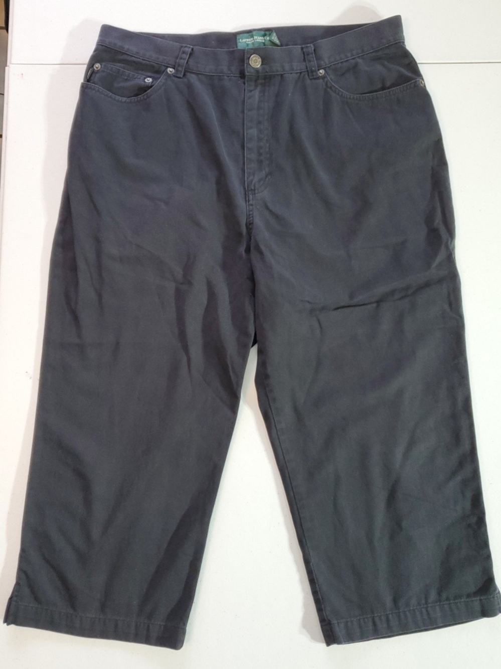 Lauren Jeans Sz 16 Women's Black Cotton Capri Pants